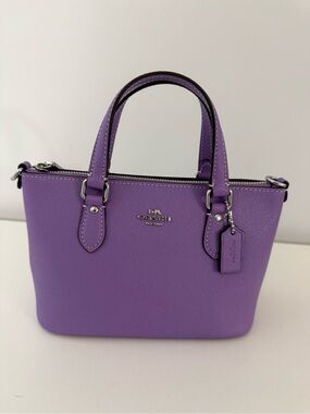 Coach mini gallery tote purple